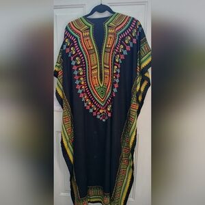 Colorful Patterned Kaftan Dress